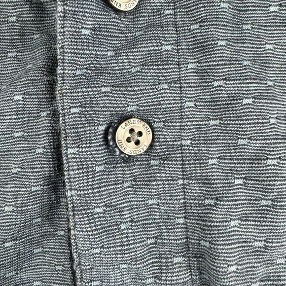 Lands End Shirt Mens XXL Blue Geometric Colorblock Golf Polo Supima Cotton - Picture 5 of 11